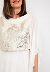 Lizabella Metallic & Chiffon Bolero & Dress, Gold