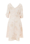 Lizabella Beaded Lace Waist Midi Dress, Champagne