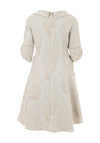 Lizabella Dot Embossed Flared Midi Dress, Stone