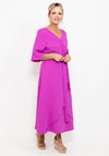 Lizabella Ruffle Drape Maxi Dress, Fuchsia