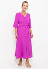 Lizabella Ruffle Drape Maxi Dress, Fuchsia