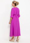 Lizabella Ruffle Drape Maxi Dress, Fuchsia
