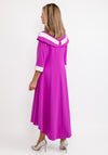 Lizabella Boat Neck Dipped Hem Dress, Fuchsia