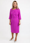 Lizabella Detailed Asymmetric Neck Pencil Dress, Fuchsia