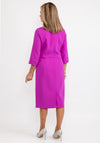Lizabella Detailed Asymmetric Neck Pencil Dress, Fuchsia