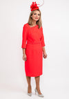 Lizabella Detailed Asymmetric Neck Pencil Dress, Red