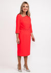 Lizabella Detailed Asymmetric Neck Pencil Dress, Red
