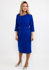Lizabella Detailed Asymmetric Neck Pencil Dress, Royal Blue