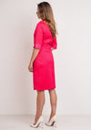 Lizabella Textured Satin Pencil Dress, Hot Pink