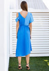 Kameya Asymmetric Cut Midi Dress, Azure Blue