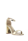 Millie & Co. Tasha Metallic Block Heel Sandals, Gold