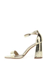 Millie & Co. Tasha Metallic Block Heel Sandals, Gold