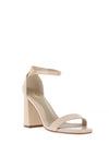 Millie & Co. Tasha Metallic Block Heel Sandals, Nude