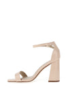 Millie & Co. Tasha Metallic Block Heel Sandals, Nude