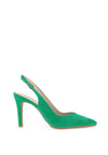 Lodi Raian Sling Back Suede Court Shoes, Green