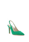 Lodi Raian Sling Back Suede Court Shoes, Green