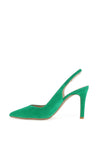 Lodi Raian Sling Back Suede Court Shoes, Green