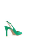 Lodi Raian Sling Back Suede Court Shoes, Green
