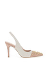 Lodi Sation Stud Toe Sling Back Court Shoes, Beige