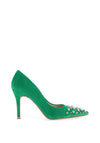 Lodi Sompo Suede Stud Toe Court Shoes, Green
