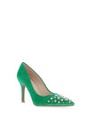Lodi Sompo Suede Stud Toe Court Shoes, Green