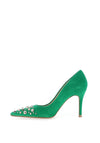 Lodi Sompo Suede Stud Toe Court Shoes, Green