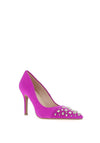 Lodi Sompo Suede Stud Toe Court Shoes, Fuchsia