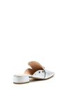 Lodi Patent Leather Stud Mule, Silver