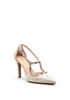 Lodi Studded Strap Stiletto Sandal, Pink Multi