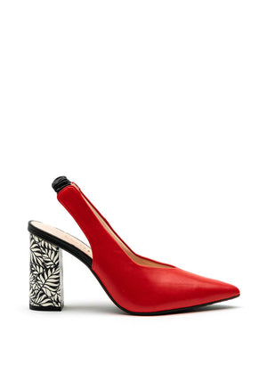 Lodi Senic Colour Block Sling Back Heel, Red Multi