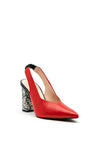 Lodi Senic Colour Block Sling Back Heel, Red Multi