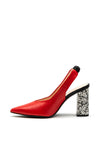 Lodi Senic Colour Block Sling Back Heel, Red Multi