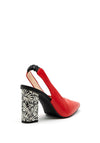 Lodi Senic Colour Block Sling Back Heel, Red Multi