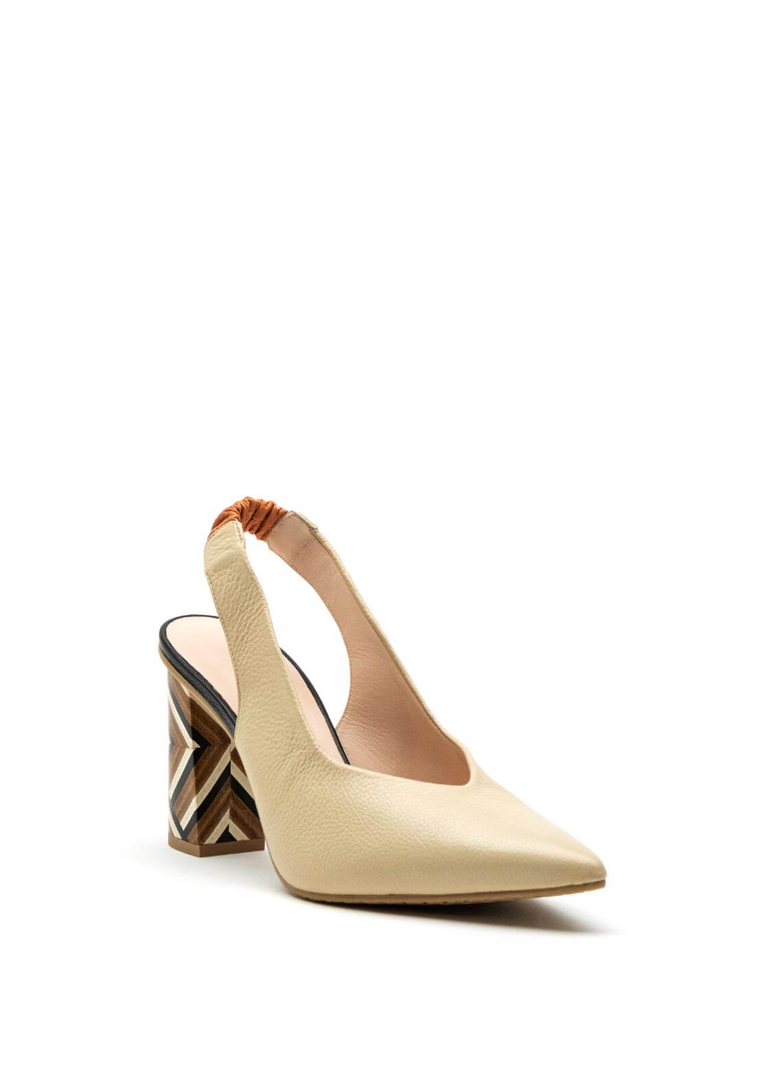 Lodi Senicro Colour Block Sling Back Heel, Beige Multi