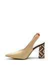Lodi Senicro Colour Block Sling Back Heel, Beige Multi