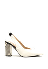 Lodi Sensai Sling Back Block Heel Shoes, Cream