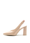 Lodi Sensai Sling Back Block Heel Shoes, Nude