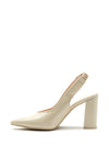 Lodi Sensai Sling Back Block Heel Shoes, Beige