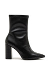 Lodi Serren Leather Block Heel Sock Boots, Black