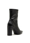 Lodi Serren Leather Block Heel Sock Boots, Black