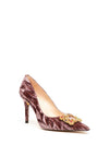 Lodi Textured Velvet Gem Brooch Court Shoes, Brown