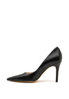 Lodi Solun Leather Pointed Toe Court Shoes, Black
