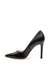 Lodi Victory Leather Pointed High Court Shoe, Black