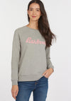 Barbour Womens Otterburn Embroidered Sweater, Light Grey