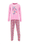 Seventy1 Printed Fleece Pyjama Set, Pink