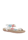 Lunar Daisy Embellished Sandals, White