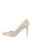 Lunar Patent Pointed Toe Heeled Shoes, Beige