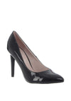 Lunar Patent Pointed Toe Heeled Shoes, Black