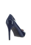 Lunar Patent Pointed Toe Heeled Shoes, Navy