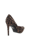 Lunar Sia Leopard Pointed Toe Court Shoes, Brown